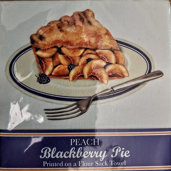 Mary Lake Thompson Peach Blackberry Pie Flour Sack Towel 30"x30" NIP - Picture 1 of 3